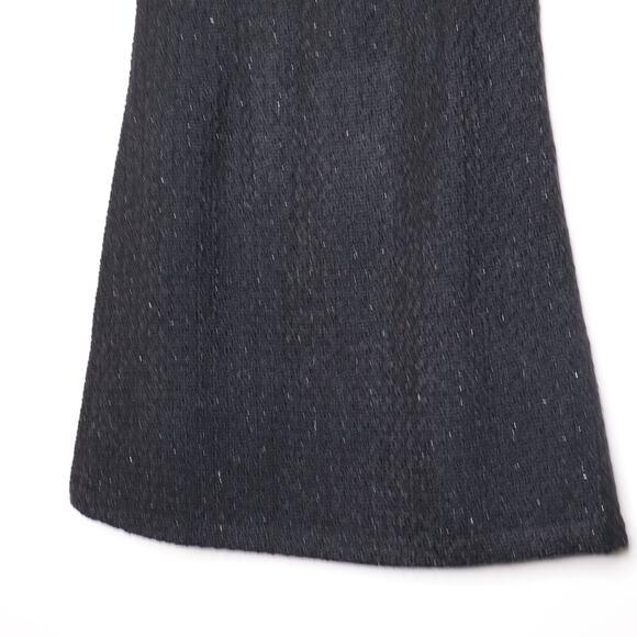 JULIETTE LONGUET Cap Sleeve Tweed Sheath Dress Leather Trim Black Women's 4 - Picture 5 of 11